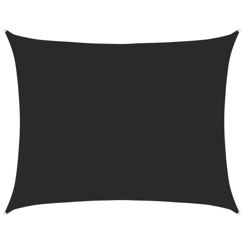 Solseil 160 g/m² rektangulær svart 6x8 m HDPE