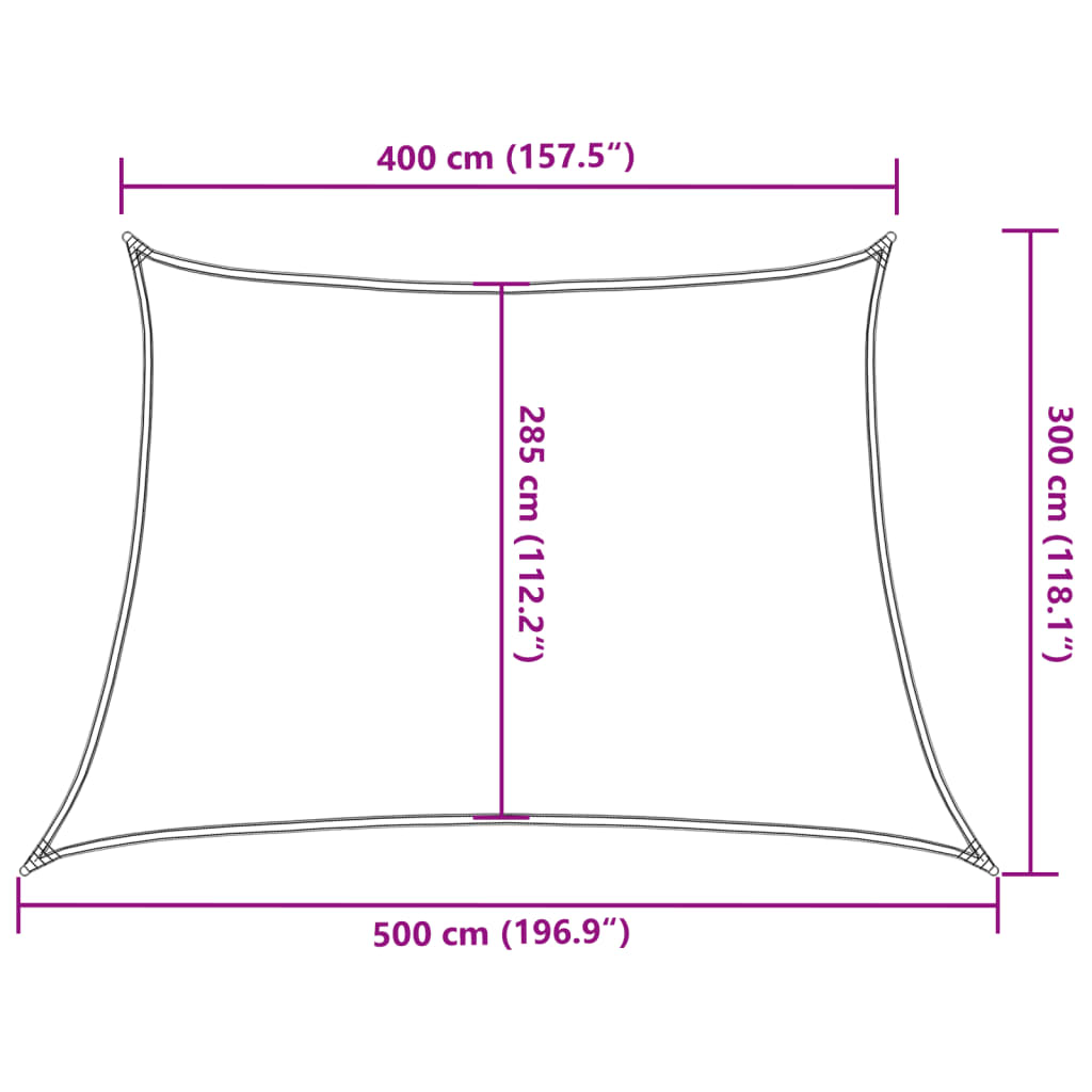 Solseil 160 g/m² svart 4/5x3 m HDPE