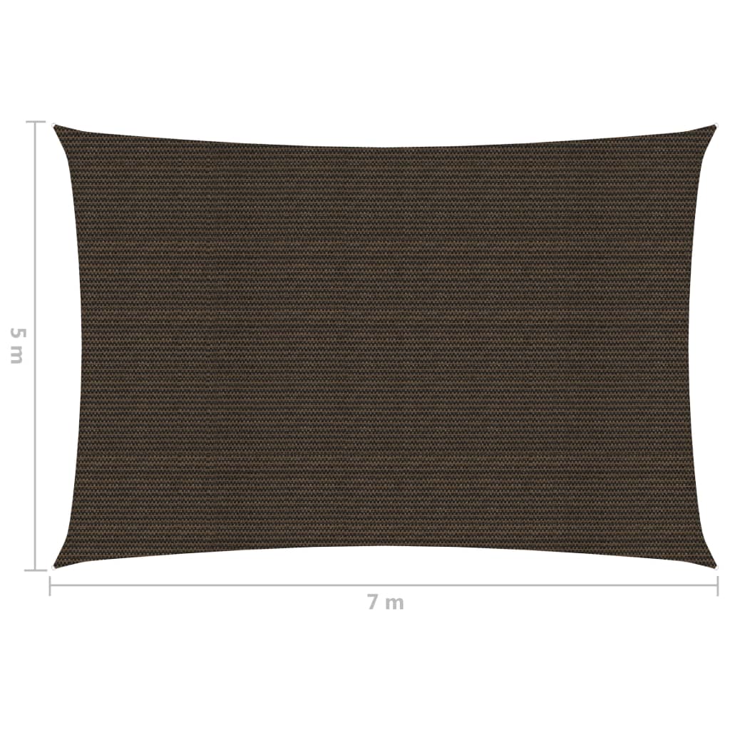 Solseil 160 g/m² brun 5x7 m HDPE