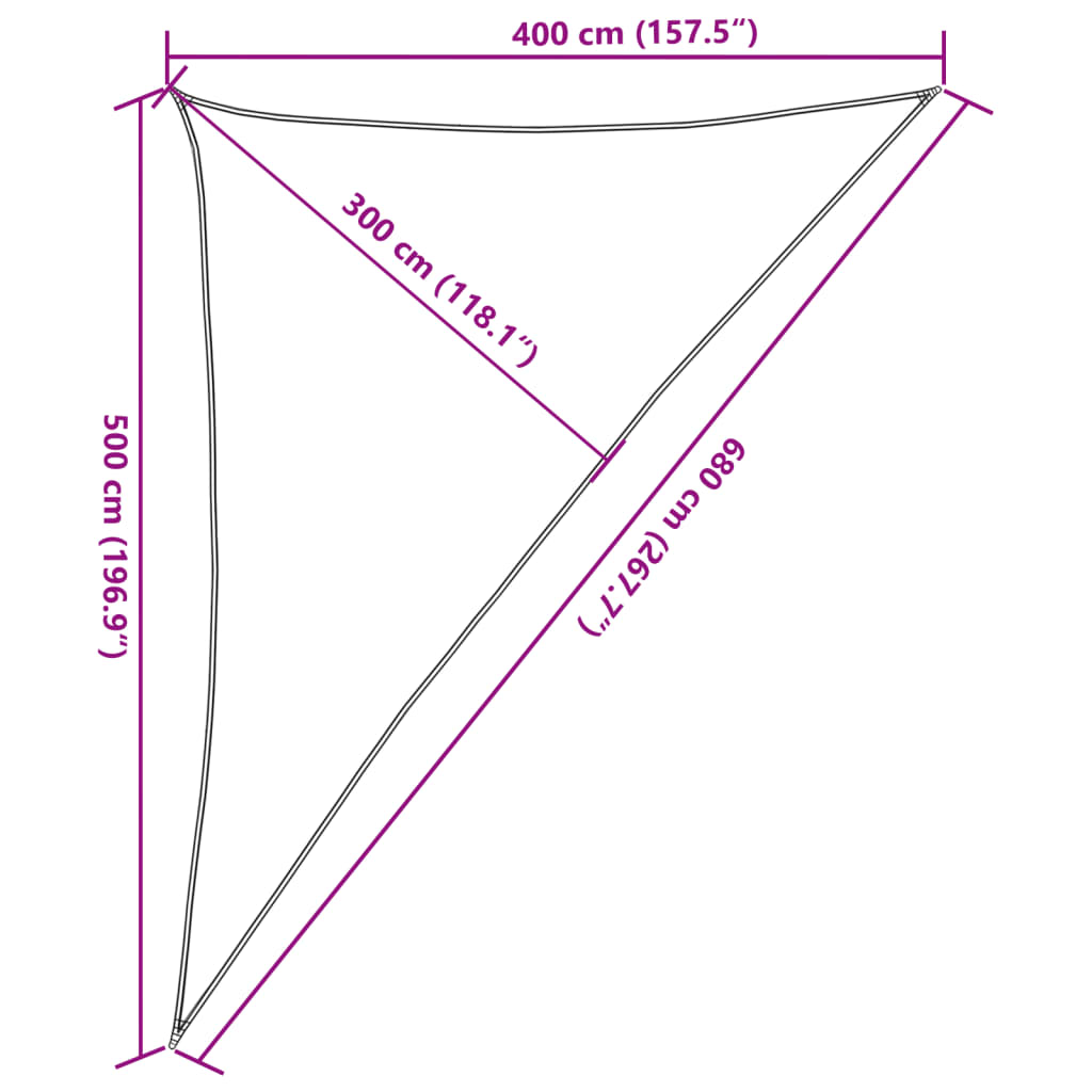 Solseil 160 g/m² brun 4x5x6,8 m HDPE