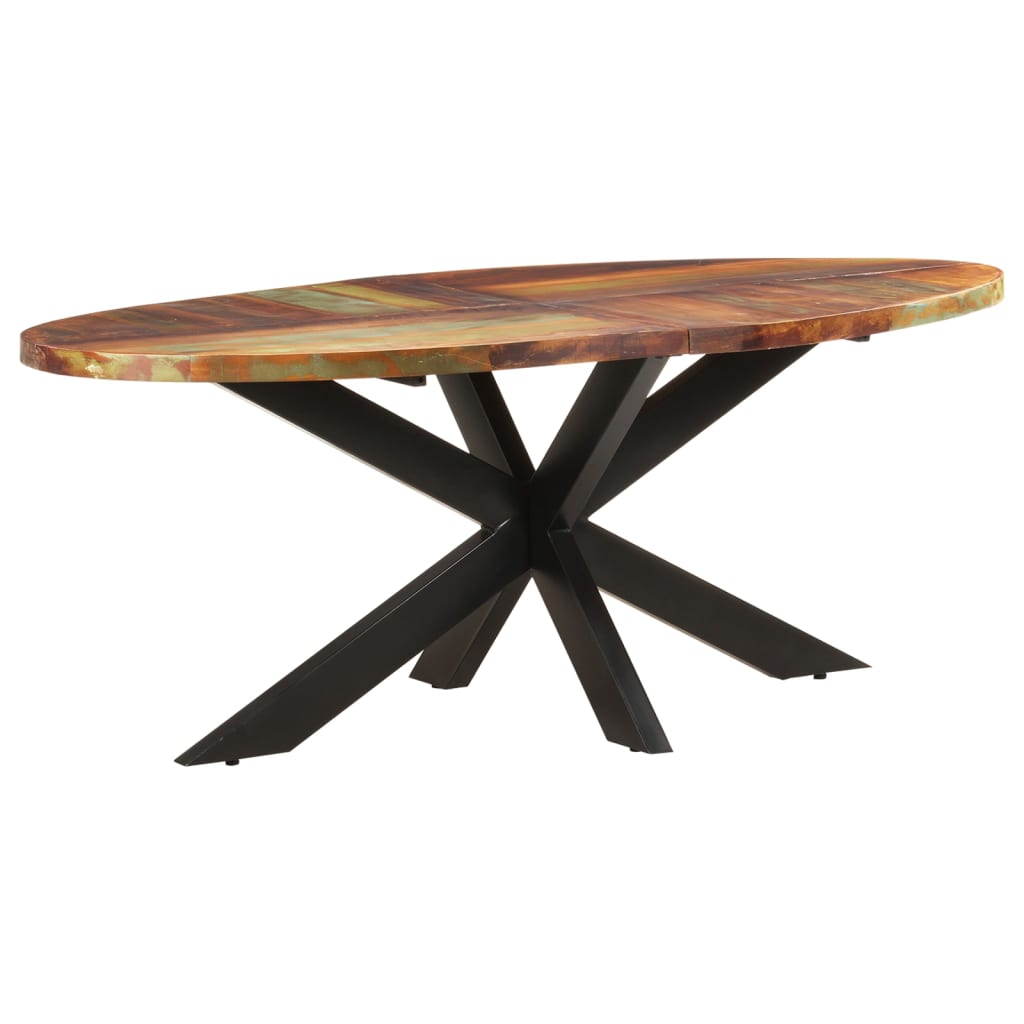 Spisebord ovalt 200x100x75 cm gjenvunnet heltre