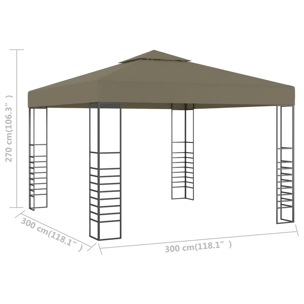 Hagetelt 3x3 m gråbrun 180 g/m²