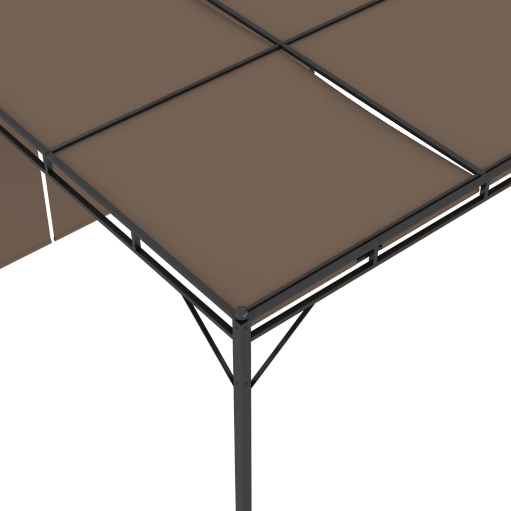 Hagepaviljong med sidegardin 3x3x2,25 m gråbrun