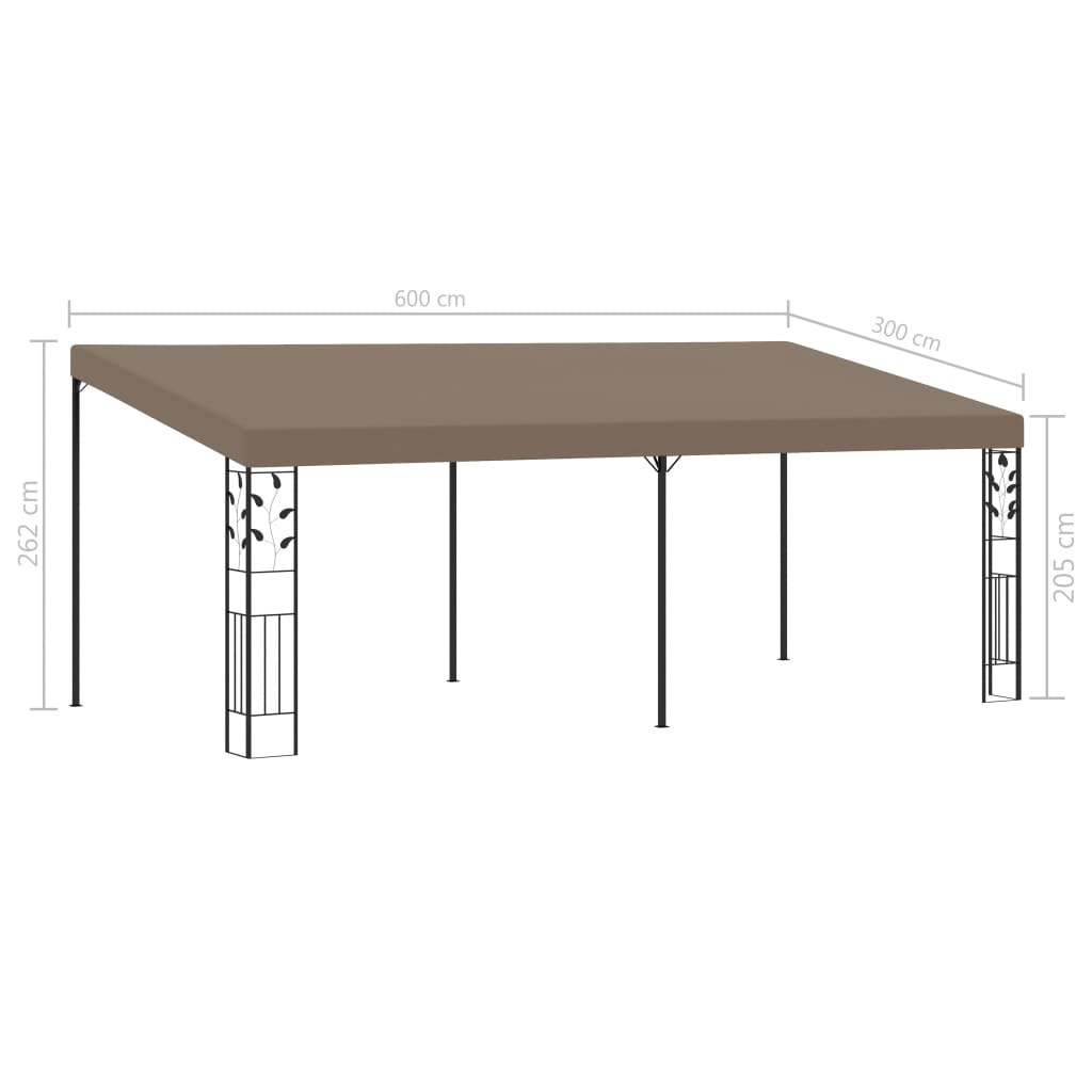 Veggmontert paviljong 6x3x2,5 m gråbrun