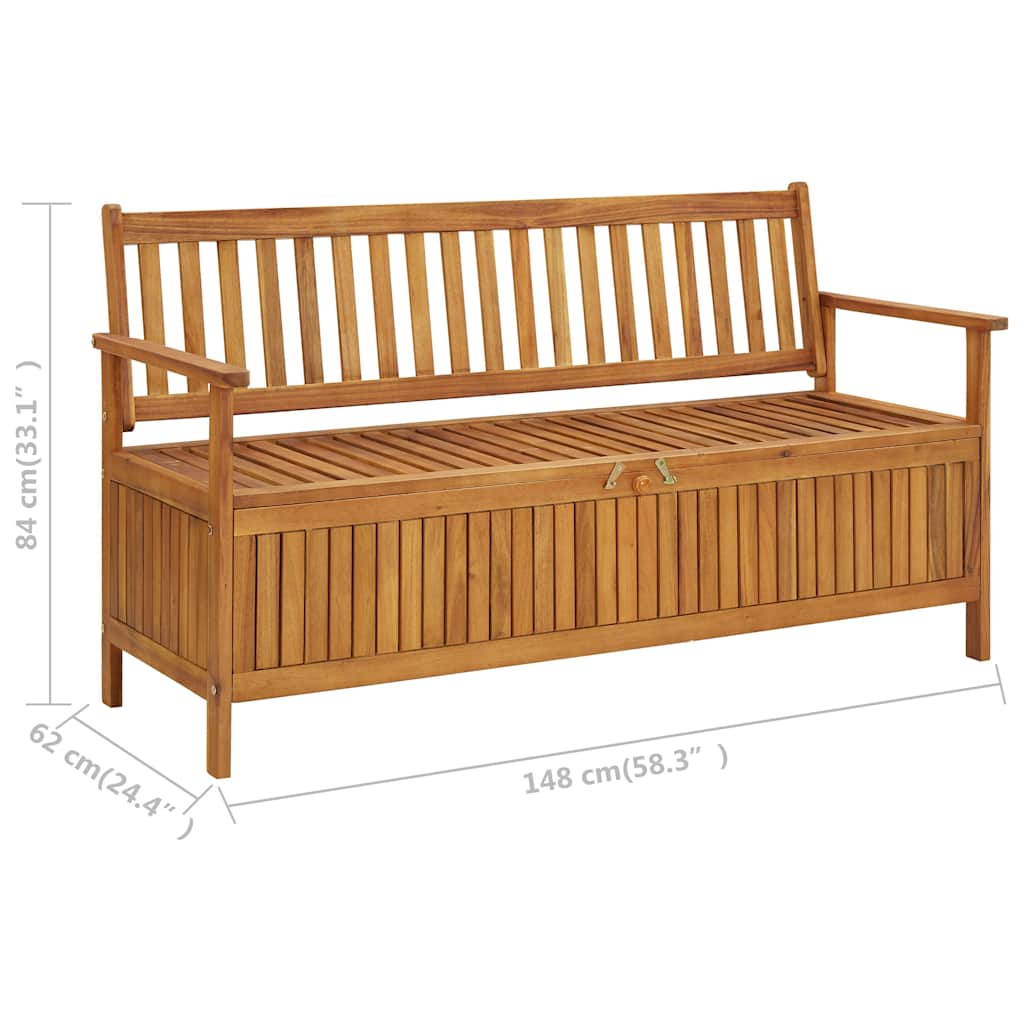 Oppbevaringsbenk hage 148 cm heltre akasie