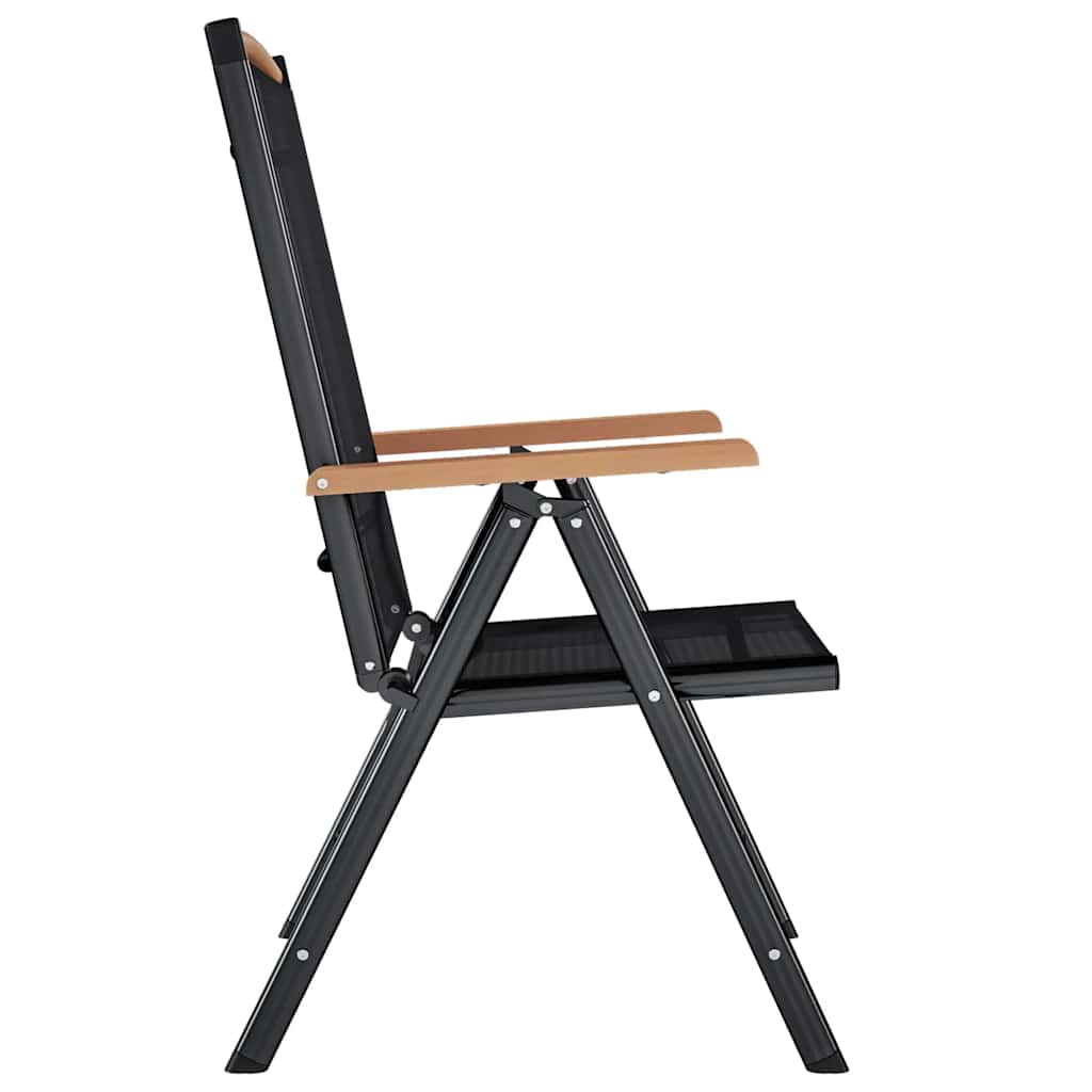 Foldbare hagestoler 6 stk textilene svart