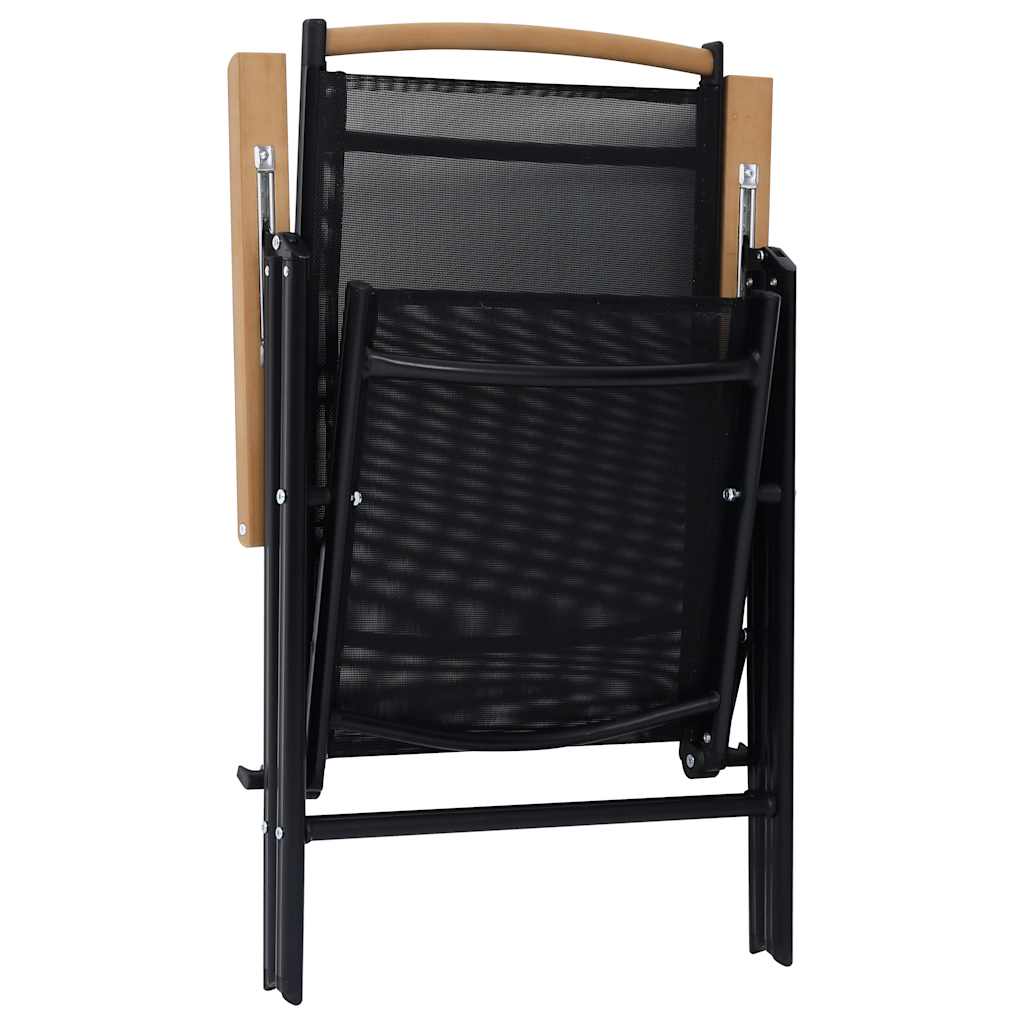 Foldbare hagestoler 6 stk textilene svart