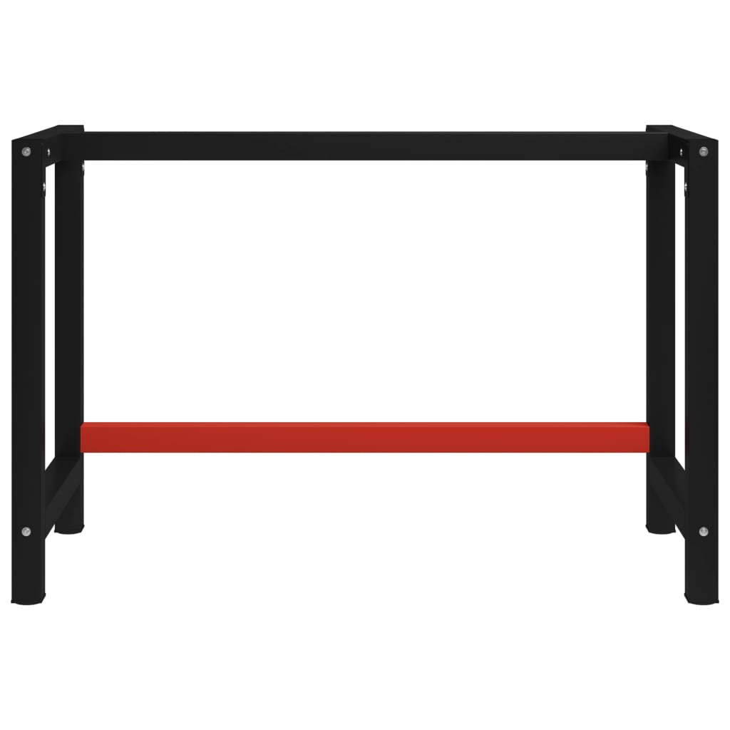 Ramme til arbeidsbenk 120x57x79 cm svart og rød