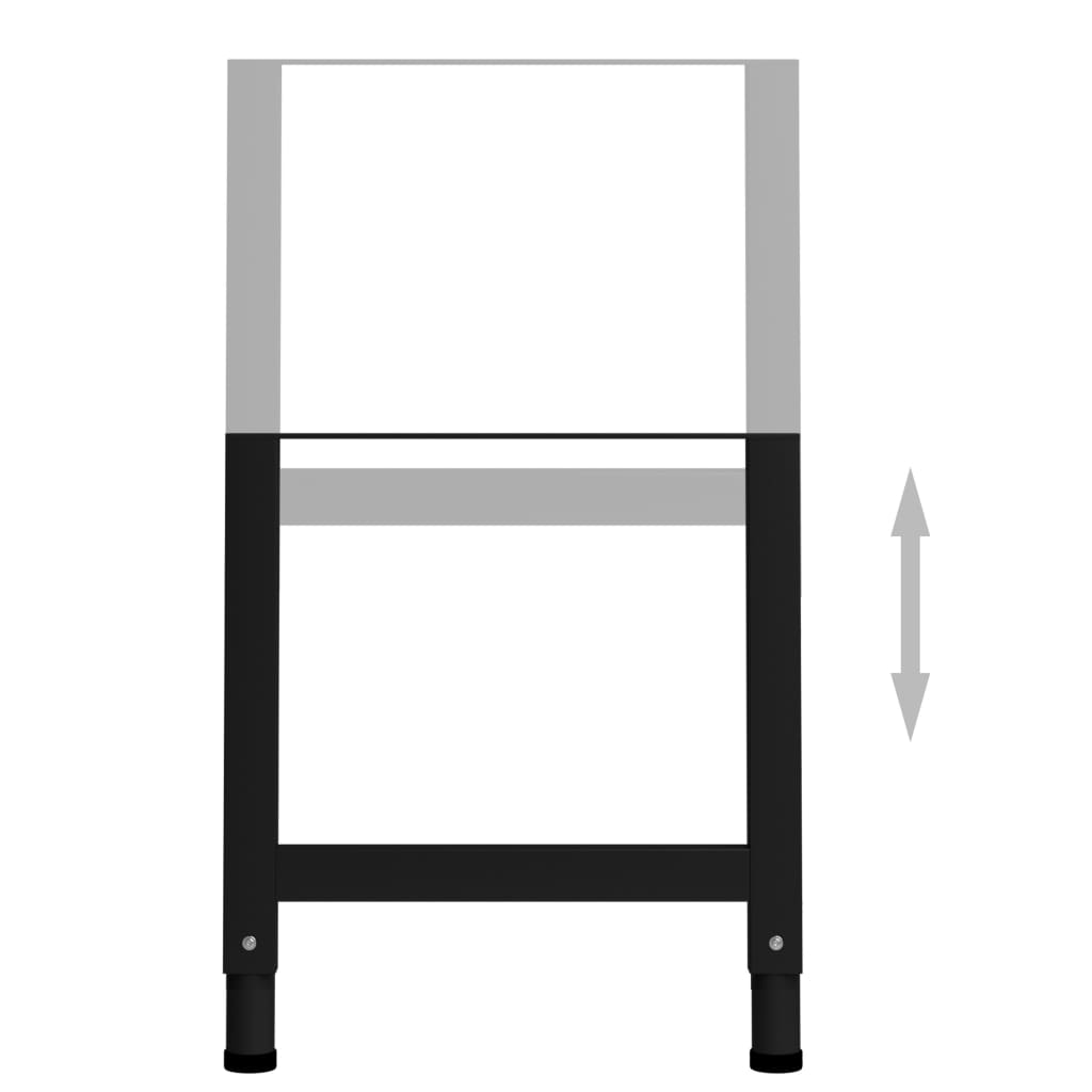 Justerbare arbeidsbenkerammer 2 stk metall 55x(69-95,5)cm svart