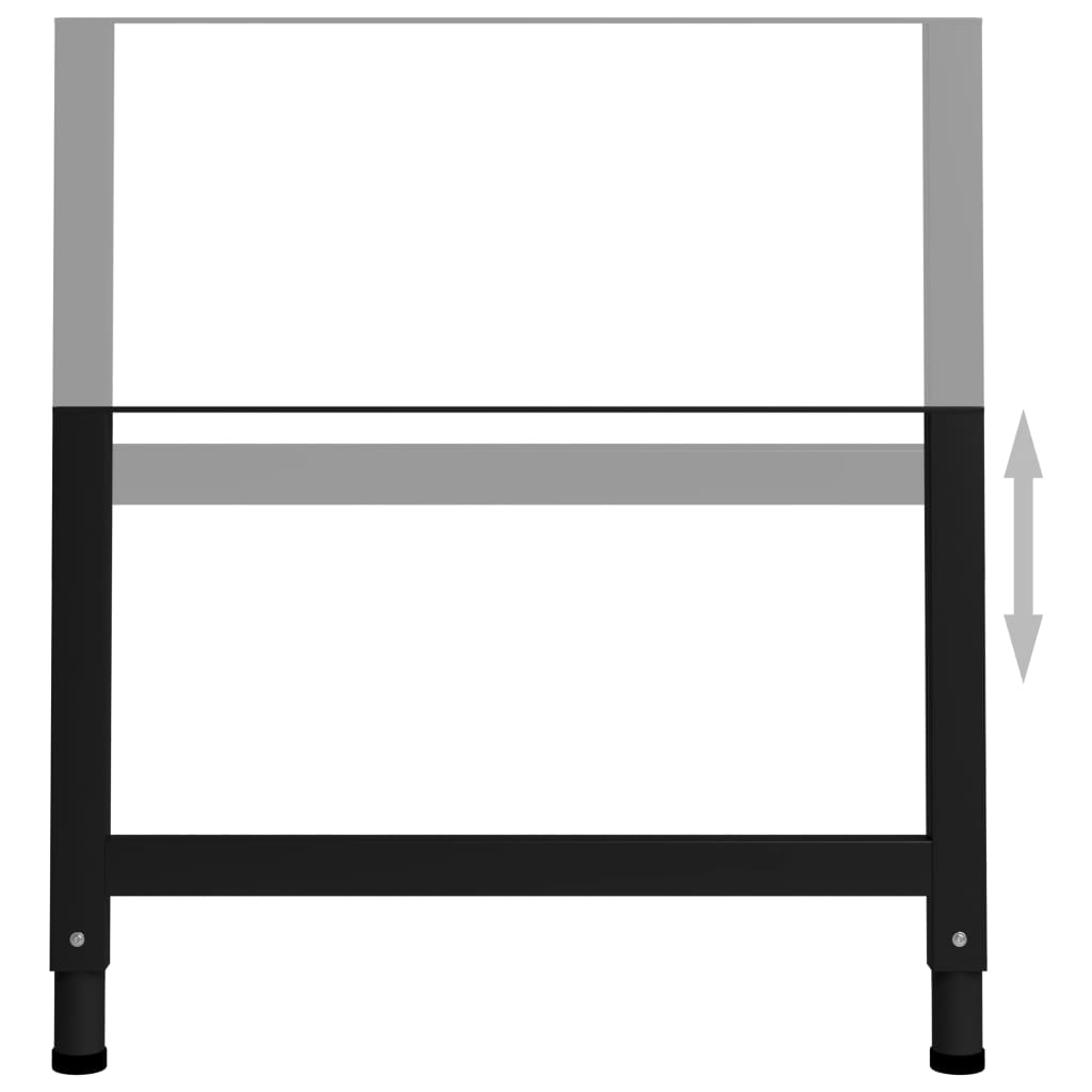 Justerbare arbeidsbenkerammer 2 stk metall 85x(69-95,5)cm svart