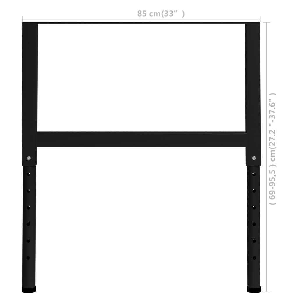 Justerbare arbeidsbenkerammer 2 stk metall 85x(69-95,5)cm svart
