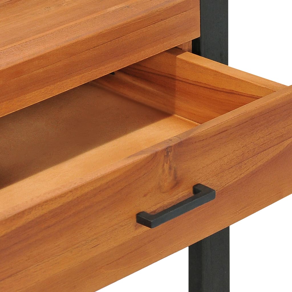 Skrivebord med 2 skuffer 100x40x75 cm teak