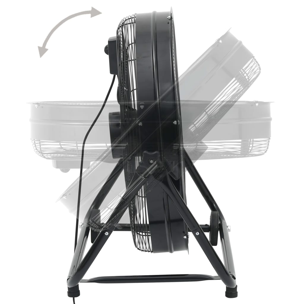Industriell trommelvifte 60 cm 180 W svart