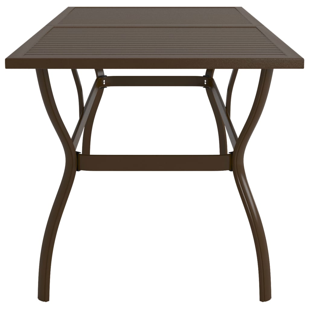 Hagebord brun 190x80x72 cm stål