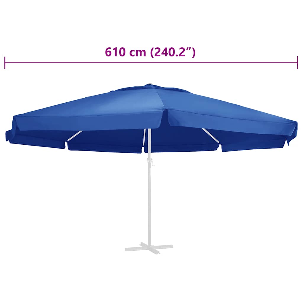 Erstatningsstoff for hageparasoll asurblå 610 cm vidaXL