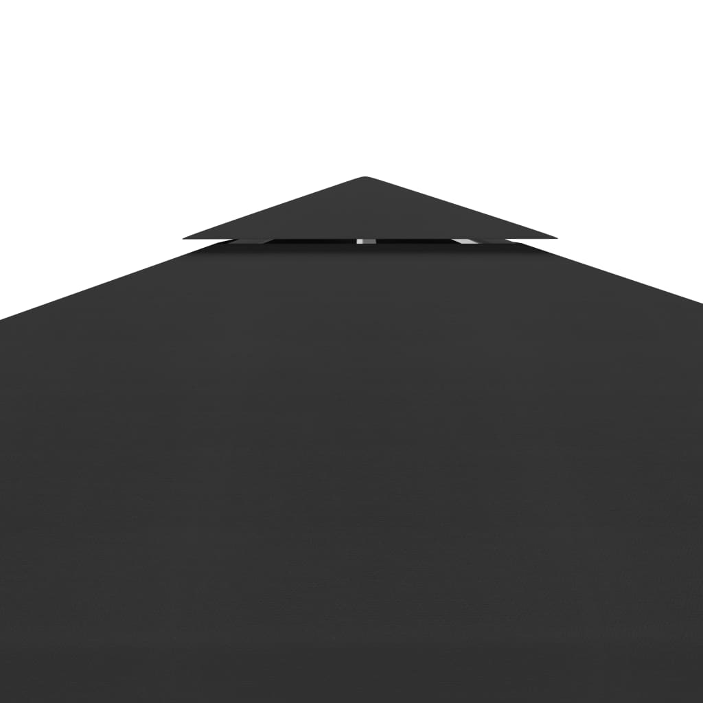 Dobbel toppduk til paviljong 310 g/m² 3x3 m svart