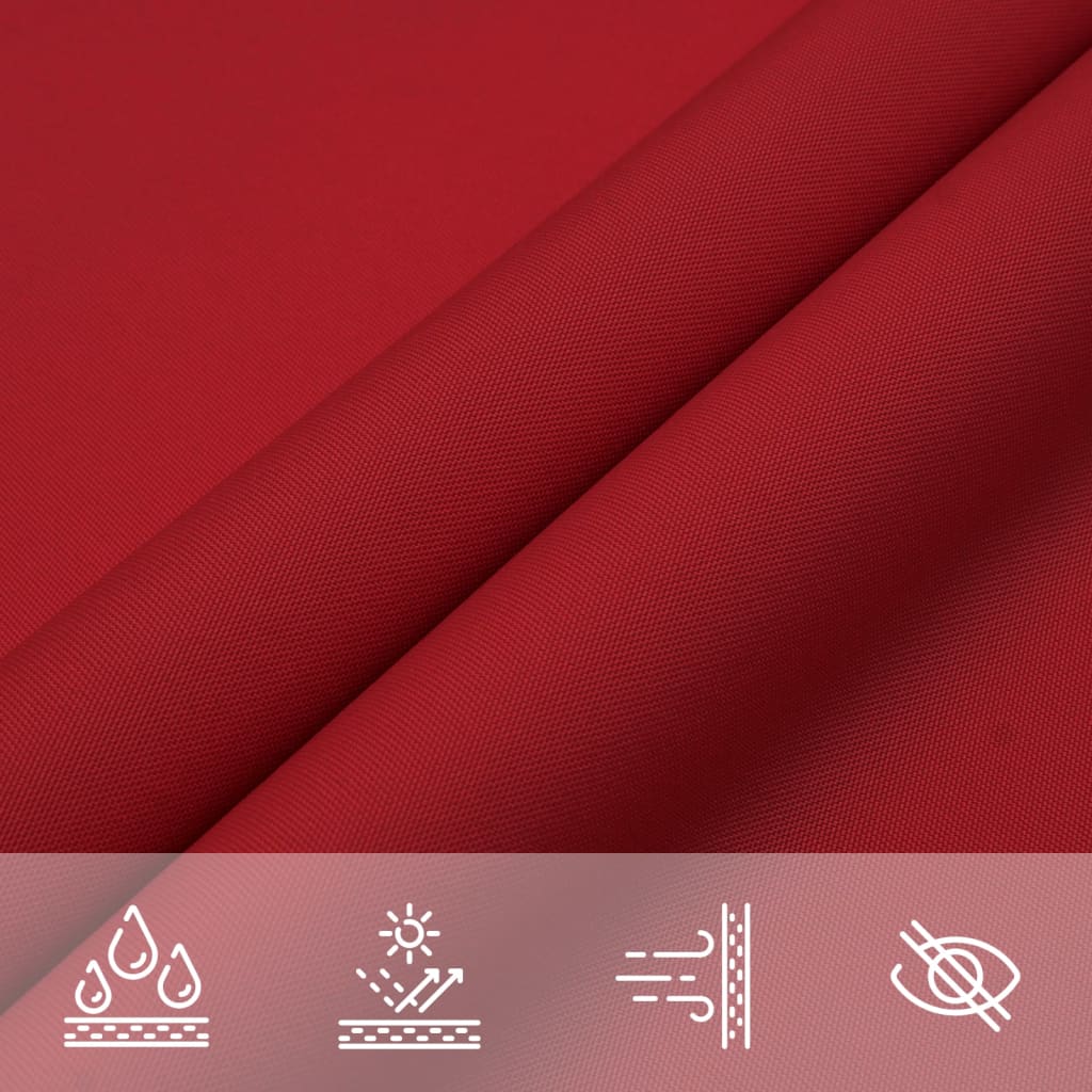Solseil oxfordstoff rektangulær 5x7 m rød