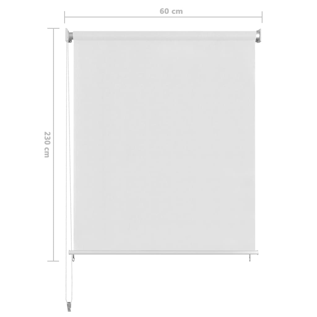 Utendørs rullegardin hvit 60x230 cm HDPE