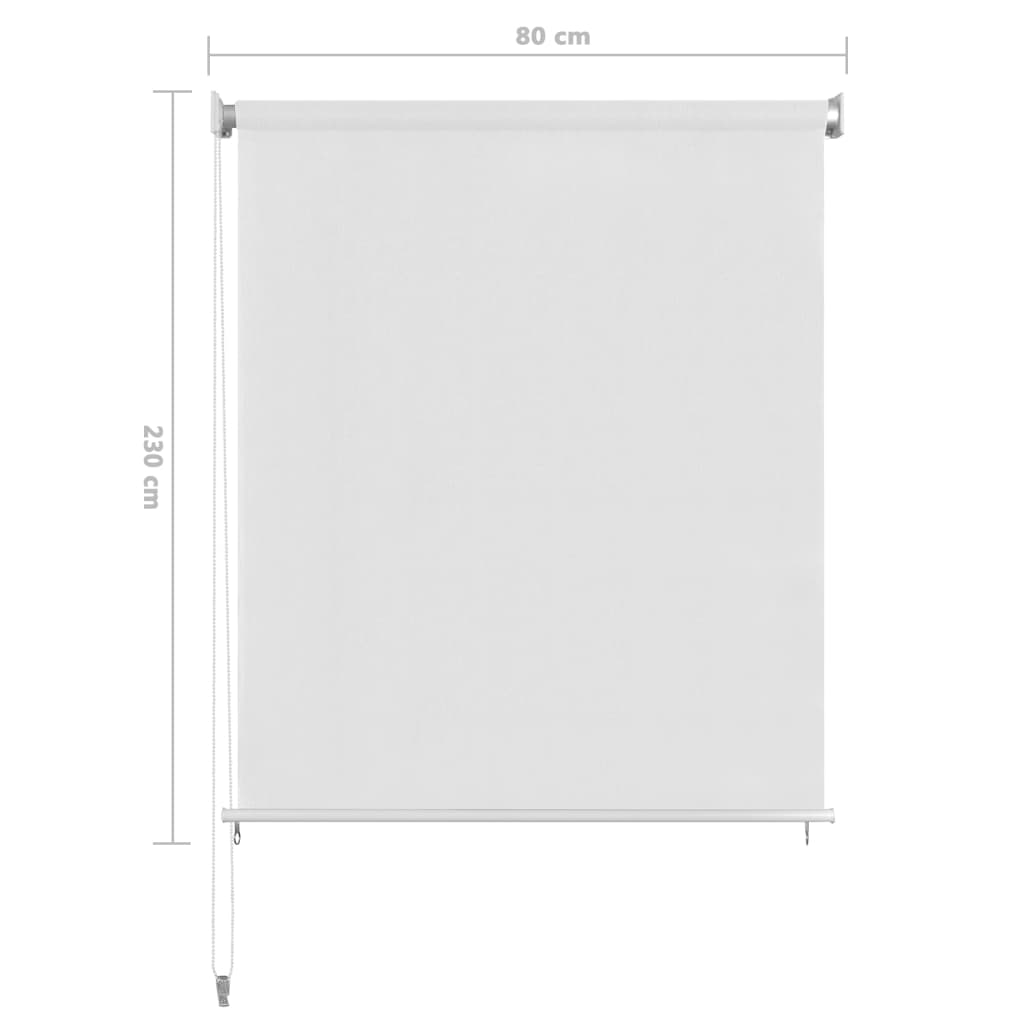 Utendørs rullegardin hvit 80x230 cm HDPE