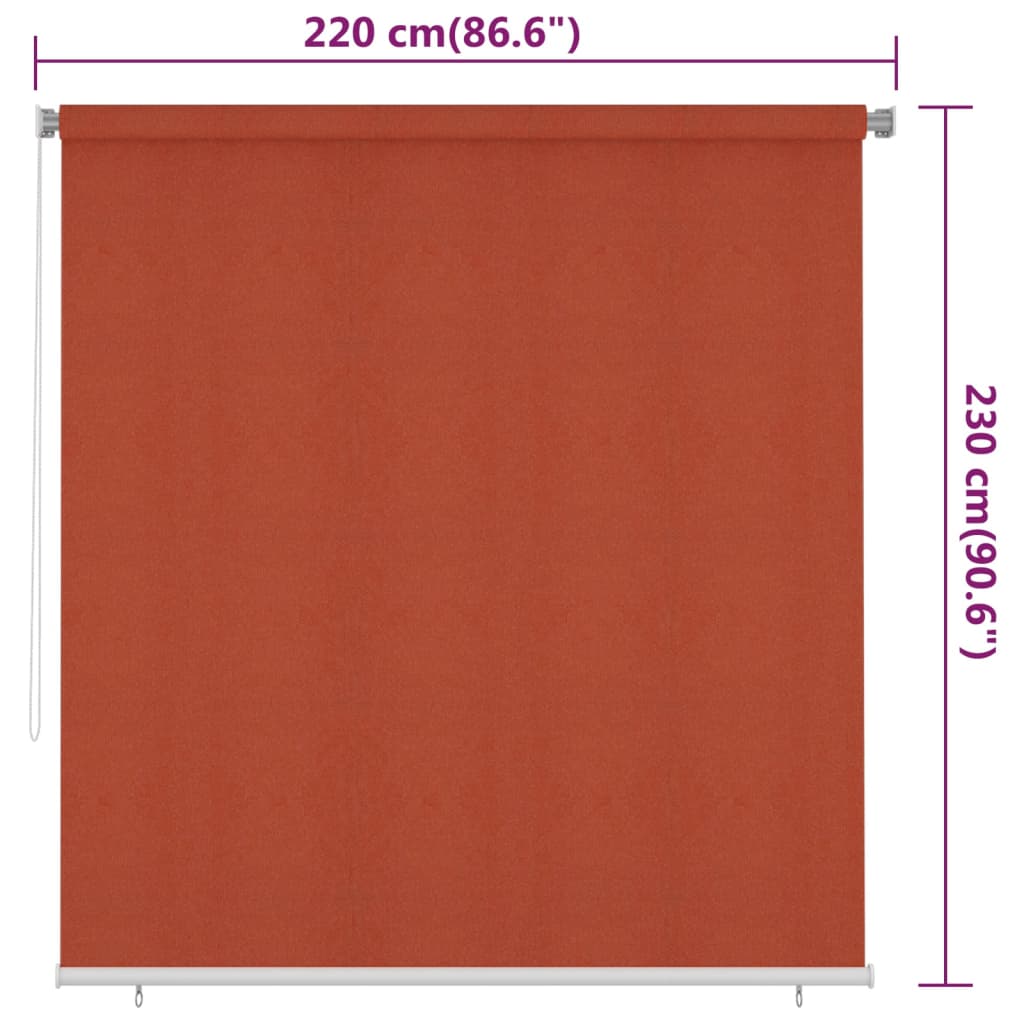 Utendørs rullegardin 220x230 cm terrakotta HDPE