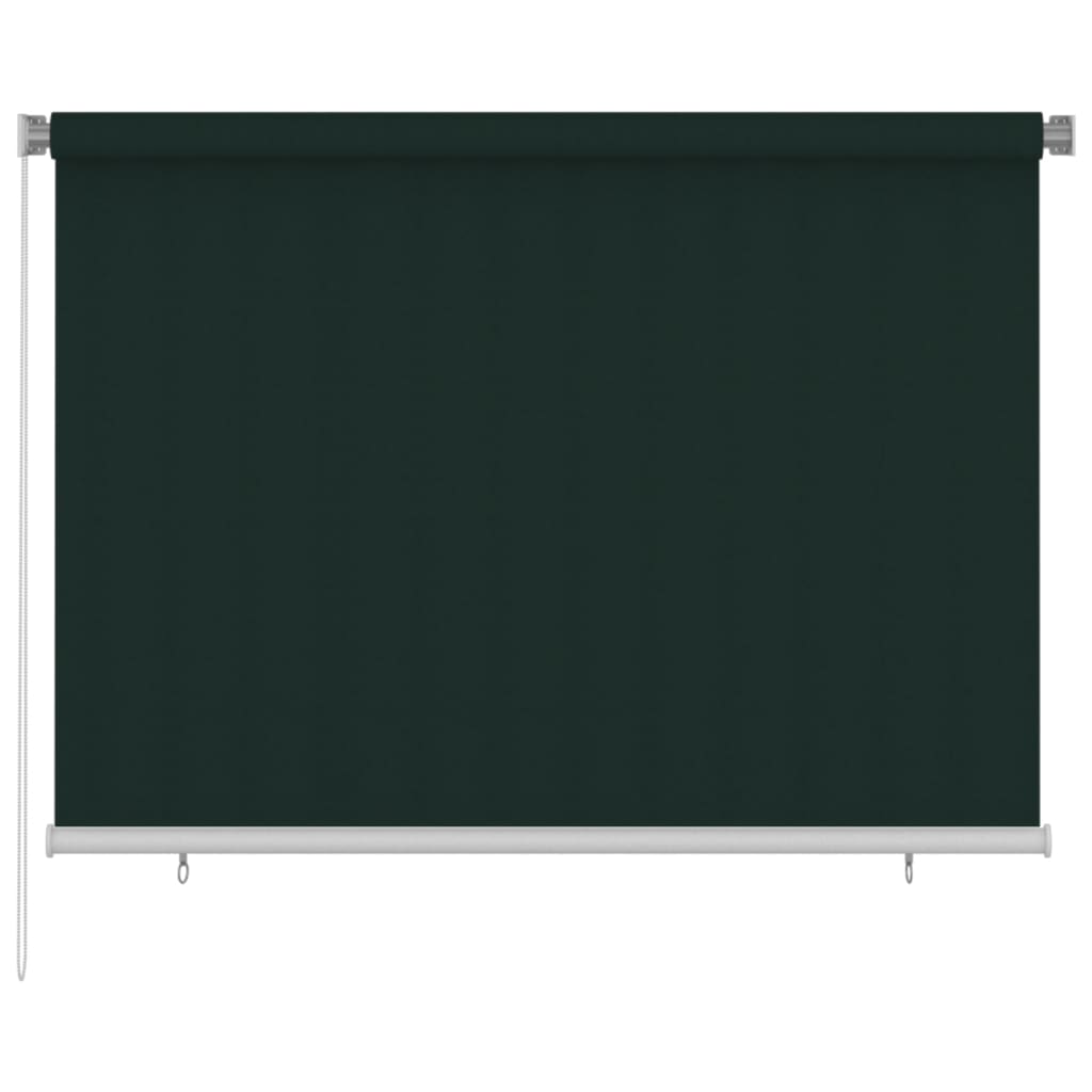 Utendørs rullegardin 200x140 cm mørkegrønn HDPE