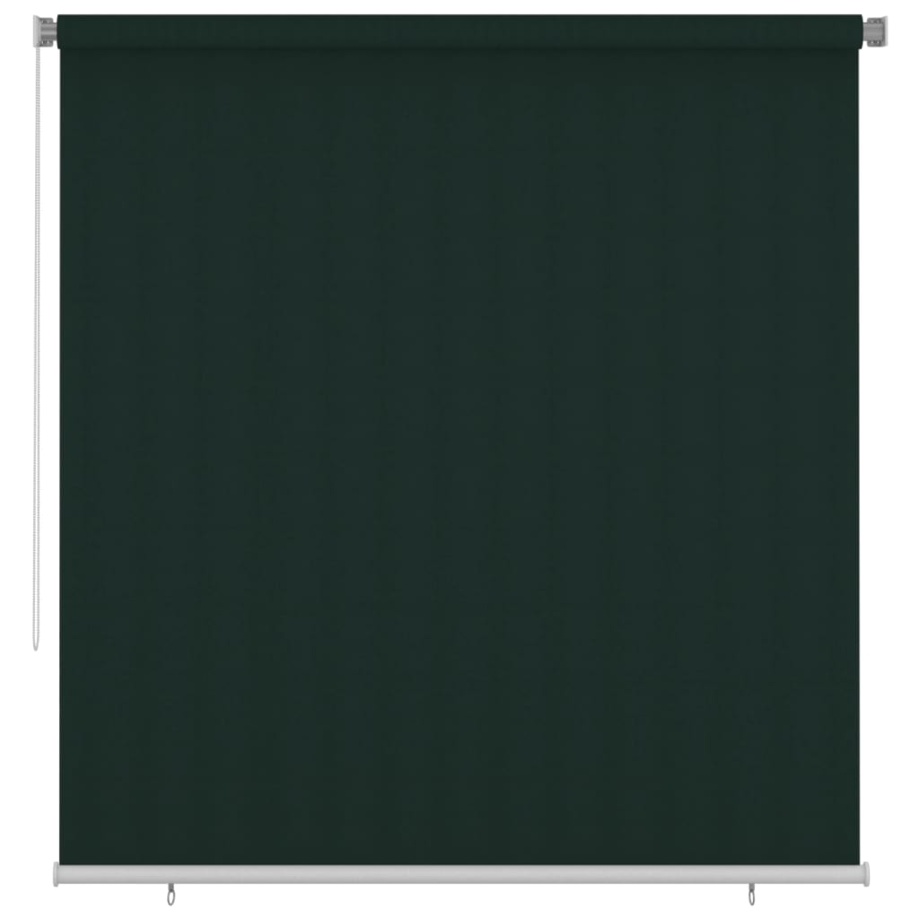 Utendørs rullegardin 220x230 cm mørkegrønn HDPE
