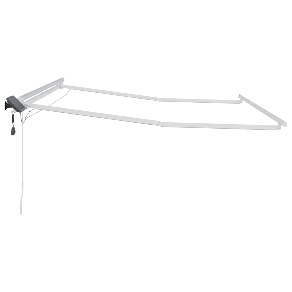 Markiseramme med LED -stripelys Hvit 300 x 250 cm Aluminium