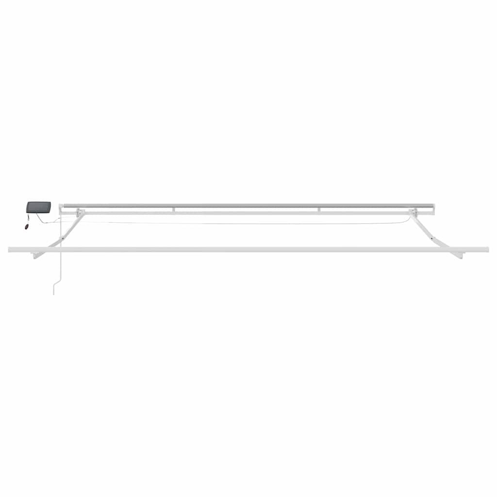 Markiseramme med LED -stripelys Hvit 450 × 350 cm Aluminium