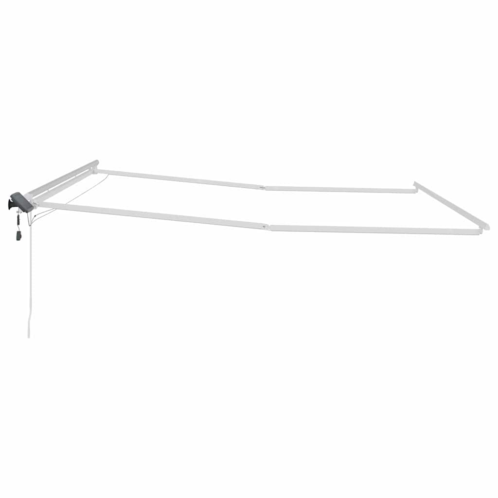 Markiseramme med LED -stripelys Hvit 450 × 350 cm Aluminium