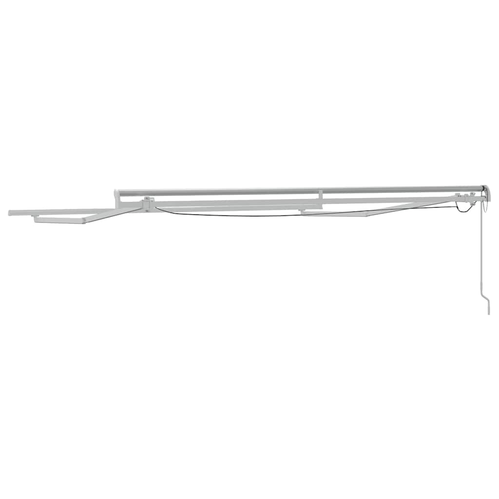 Markiseramme med LED -stripelys Hvit 350 x 250 cm Aluminium