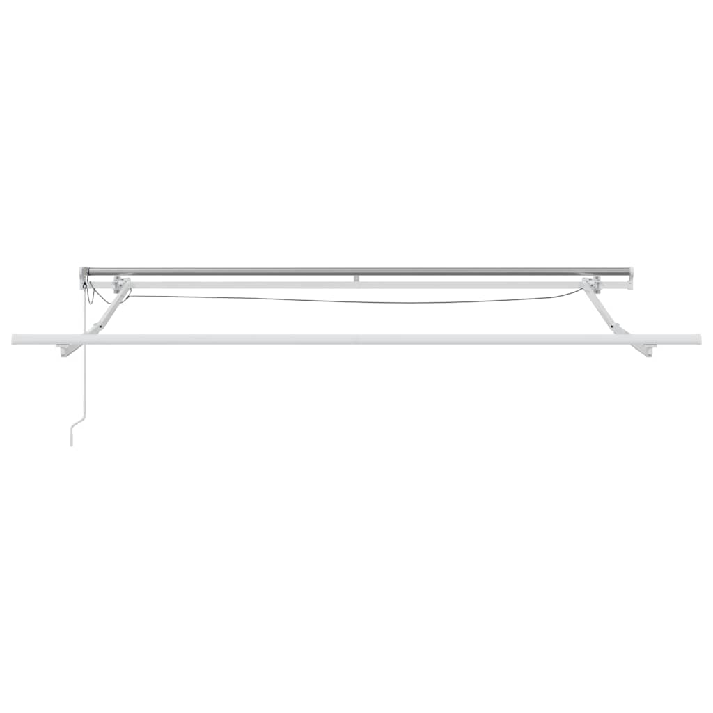 Markiseramme med LED -stripelys Hvit 350 x 250 cm Aluminium