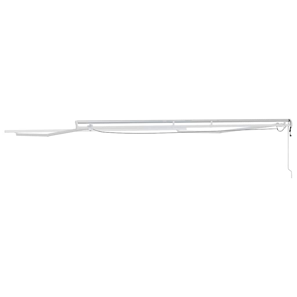 Markiseramme med LED -stripelys Hvit 500 × 350 cm Aluminium