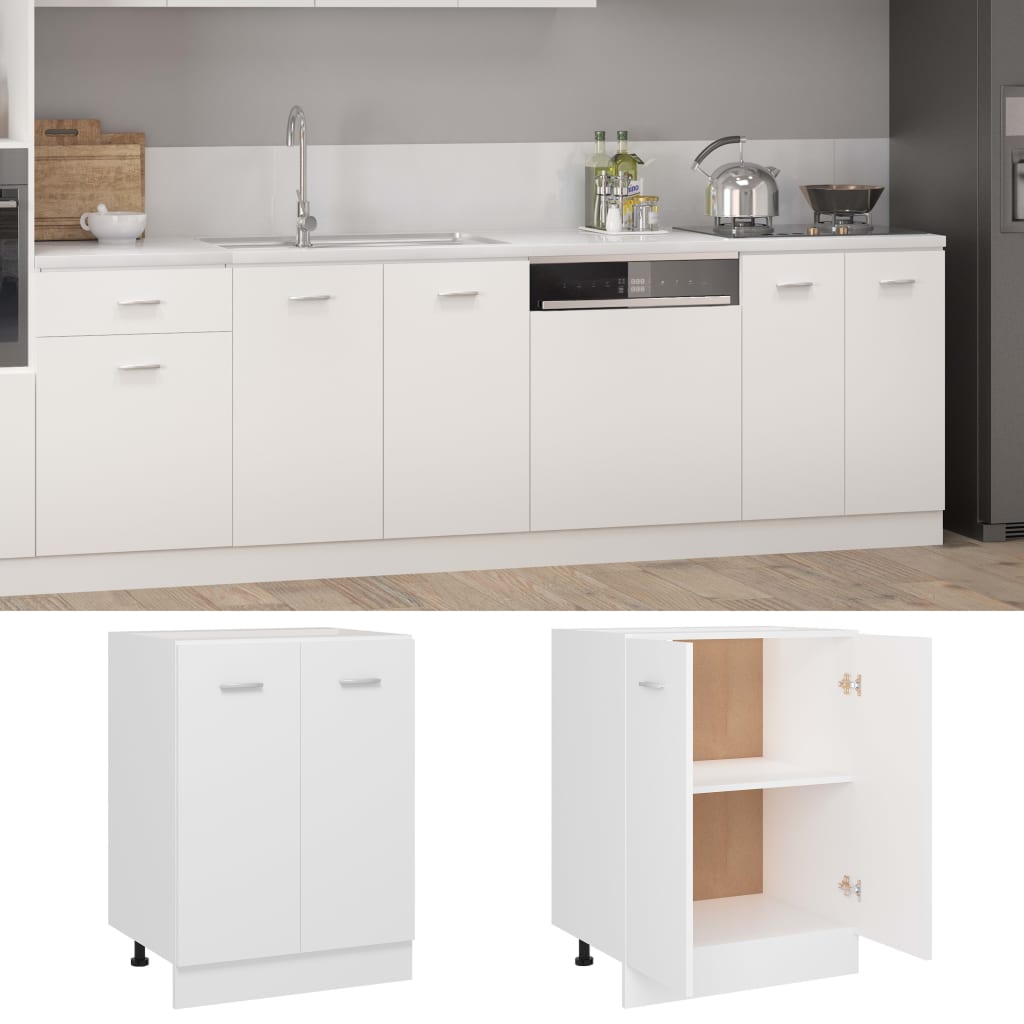 Bunnskap "Lyon" hvit 60x46x81,5 cm konstruert tre