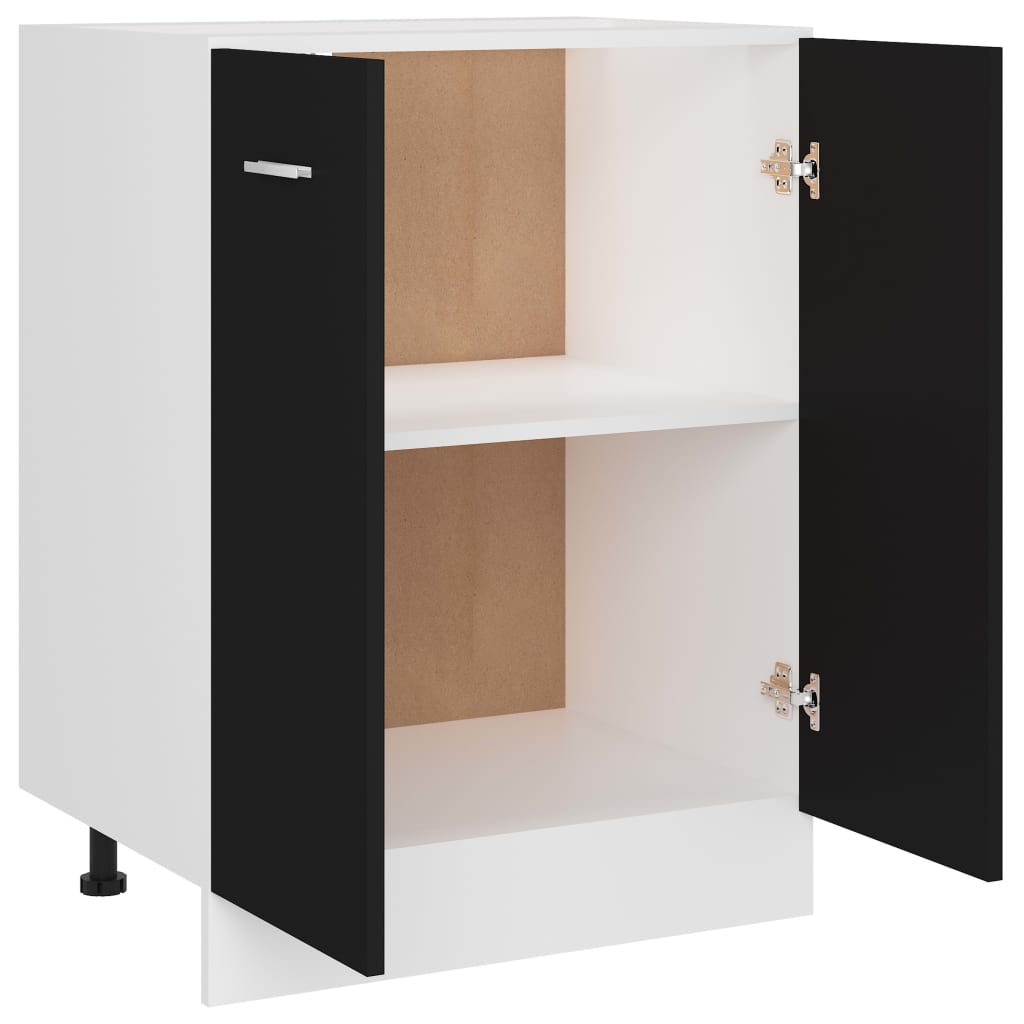 Bunnskap "Lyon" svart 60x46x81,5 cm konstruert tre