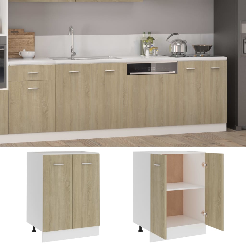 Bunnskap "Lyon" sonoma eik 60x46x81,5 cm konstruert tre