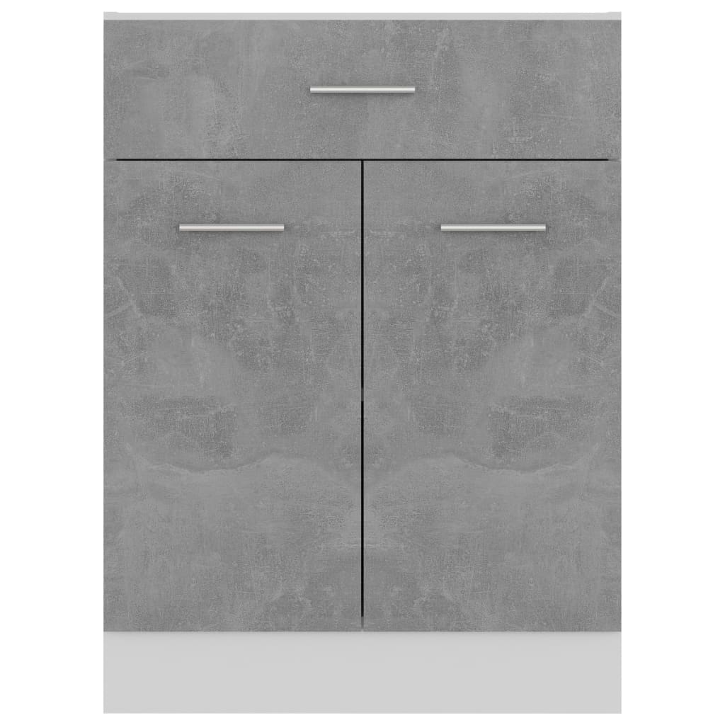 Bunnskap med skuff betonggrå 60x46x81,5 cm konstruert tre