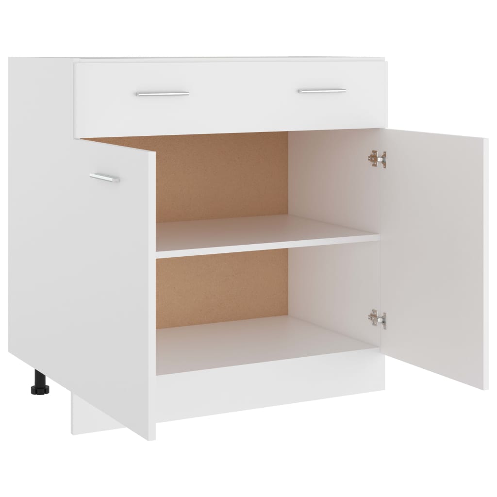 Bunnskap med skuff "Lyon" hvit 80x46x81,5 cm konstruert tre