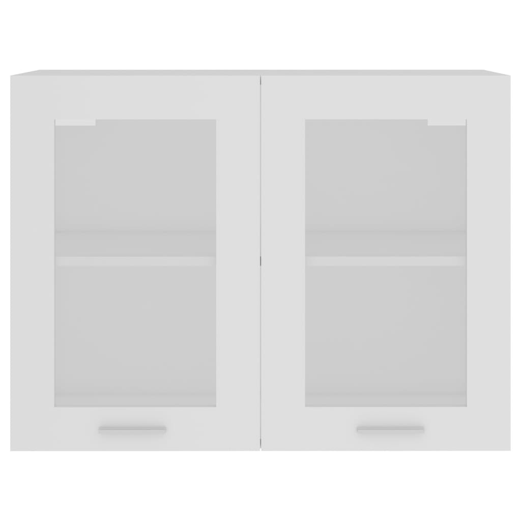 Hengende skap glass "Lyon" hvit 80x31x60 cm konstruert tre