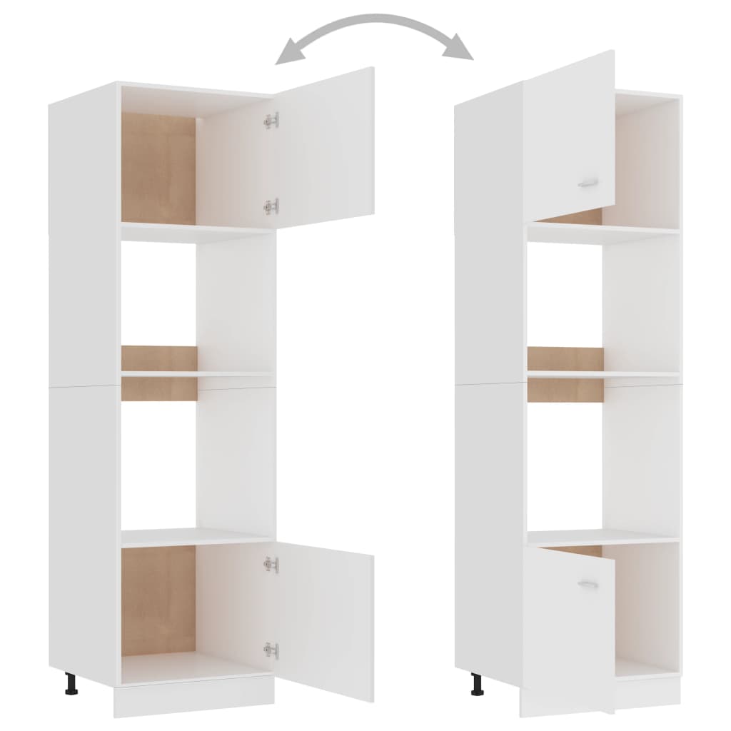 Skap for mikrobølgeovn "Lyon" hvit 60x57x207 cm konstruert tre