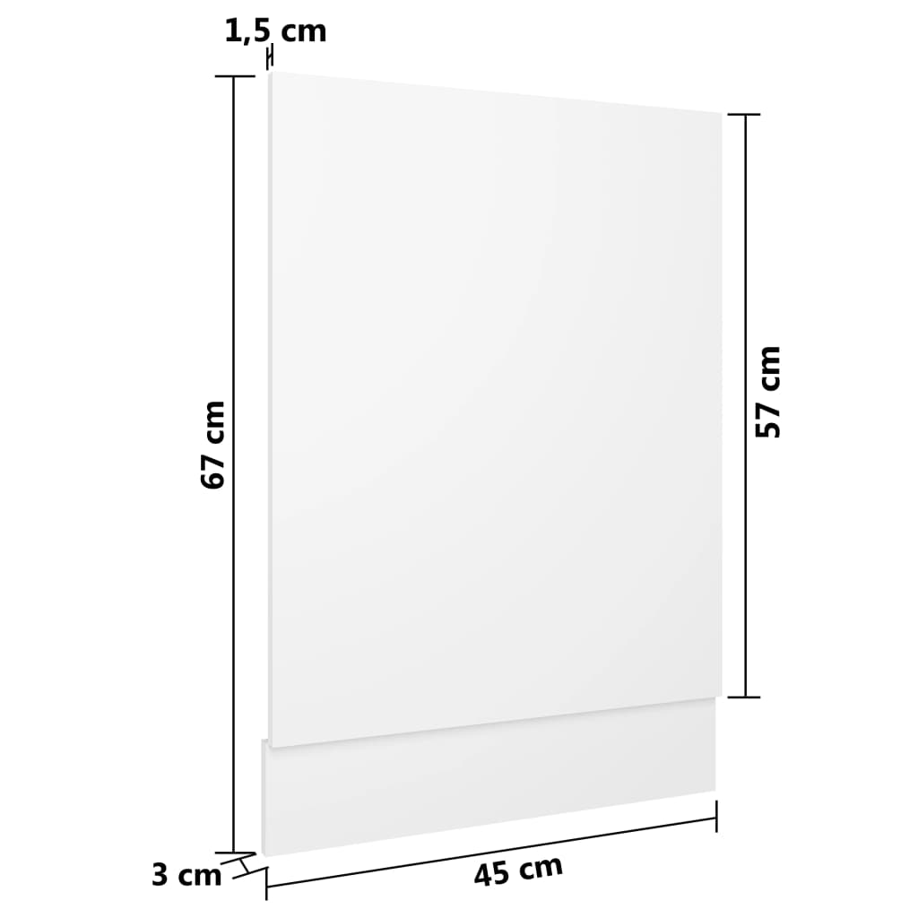Oppvaskmaskinspanel "Lyon" hvit 45x3x67 cm konstruert tre