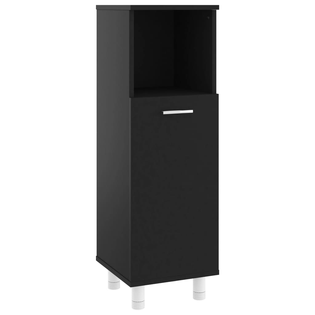 Baderomsskap svart 30x30x95 cm konstruert tre