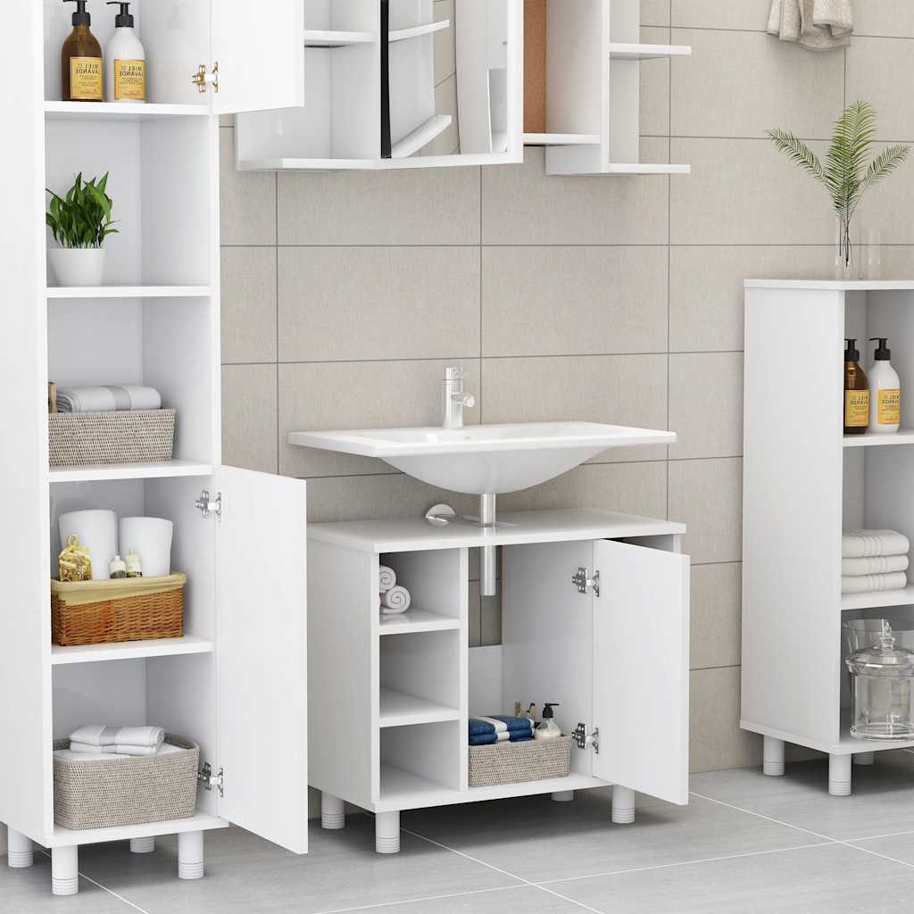 Baderomsskap hvit 60x32x53,5 cm konstruert tre