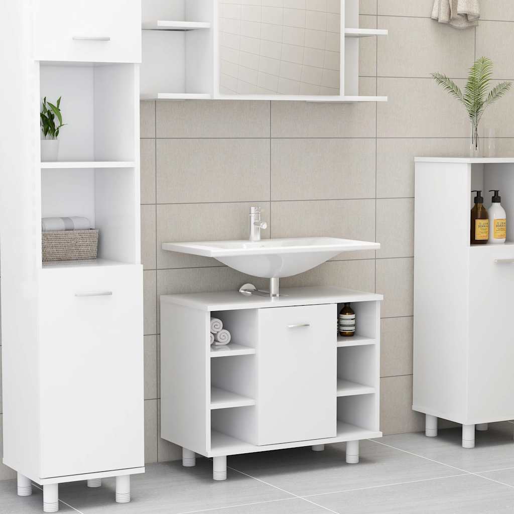 Baderomsskap hvit 60x32x53,5 cm konstruert tre