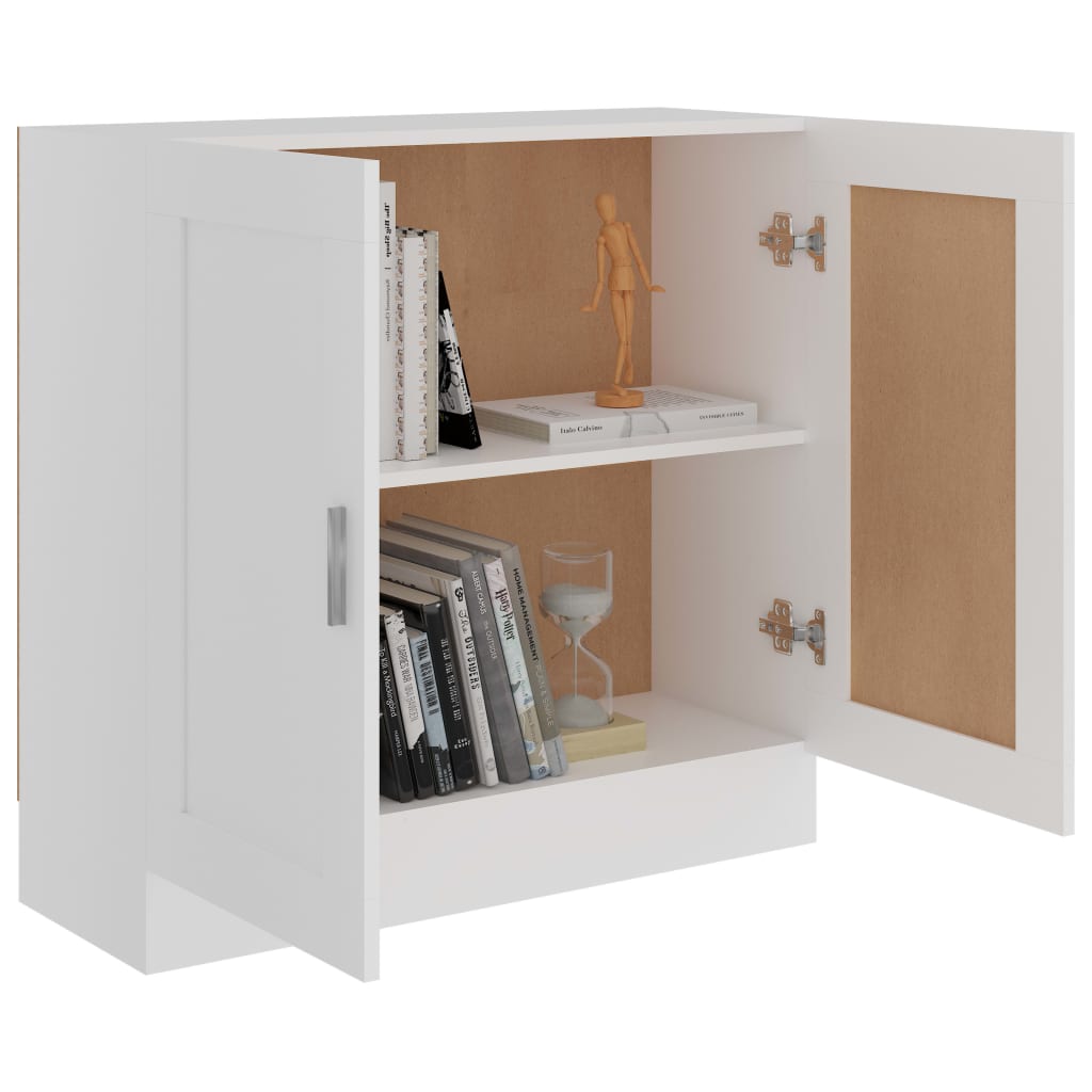 Bokhylle hvit 82,5x30,5x80 cm konstruert tre