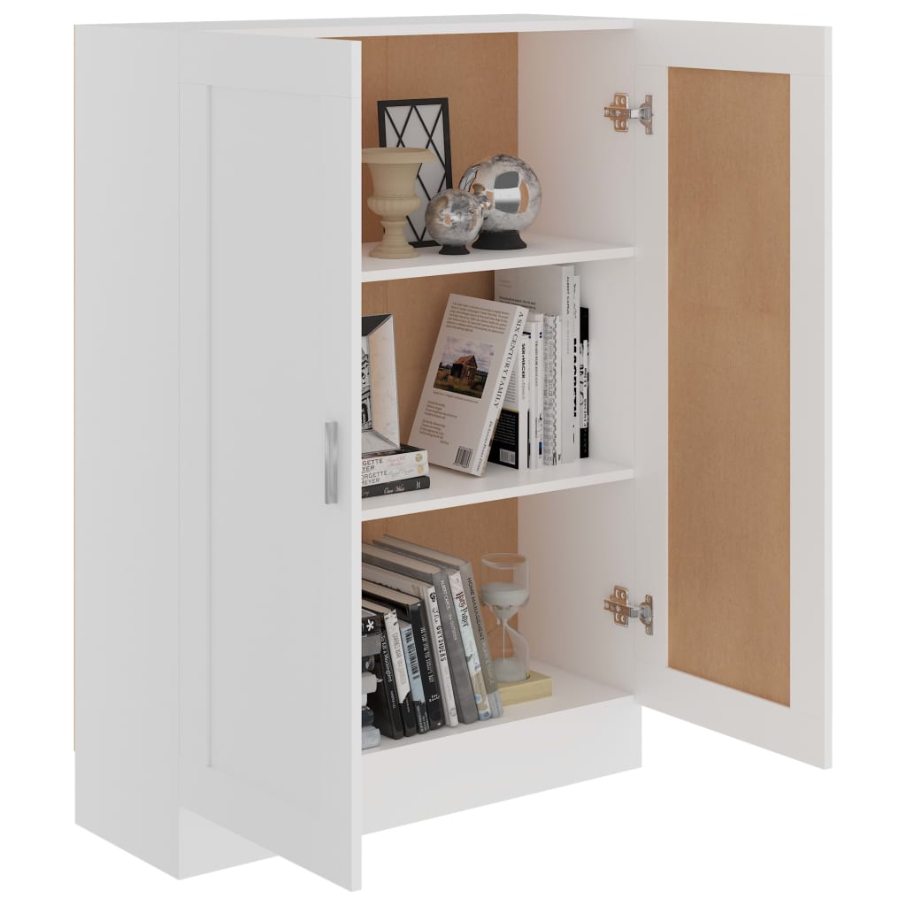 Bokhylle hvit 82,5x30,5x115 cm konstruert tre