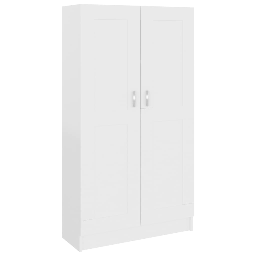 Bokhylle hvit 82,5x30,5x150 cm konstruert tre