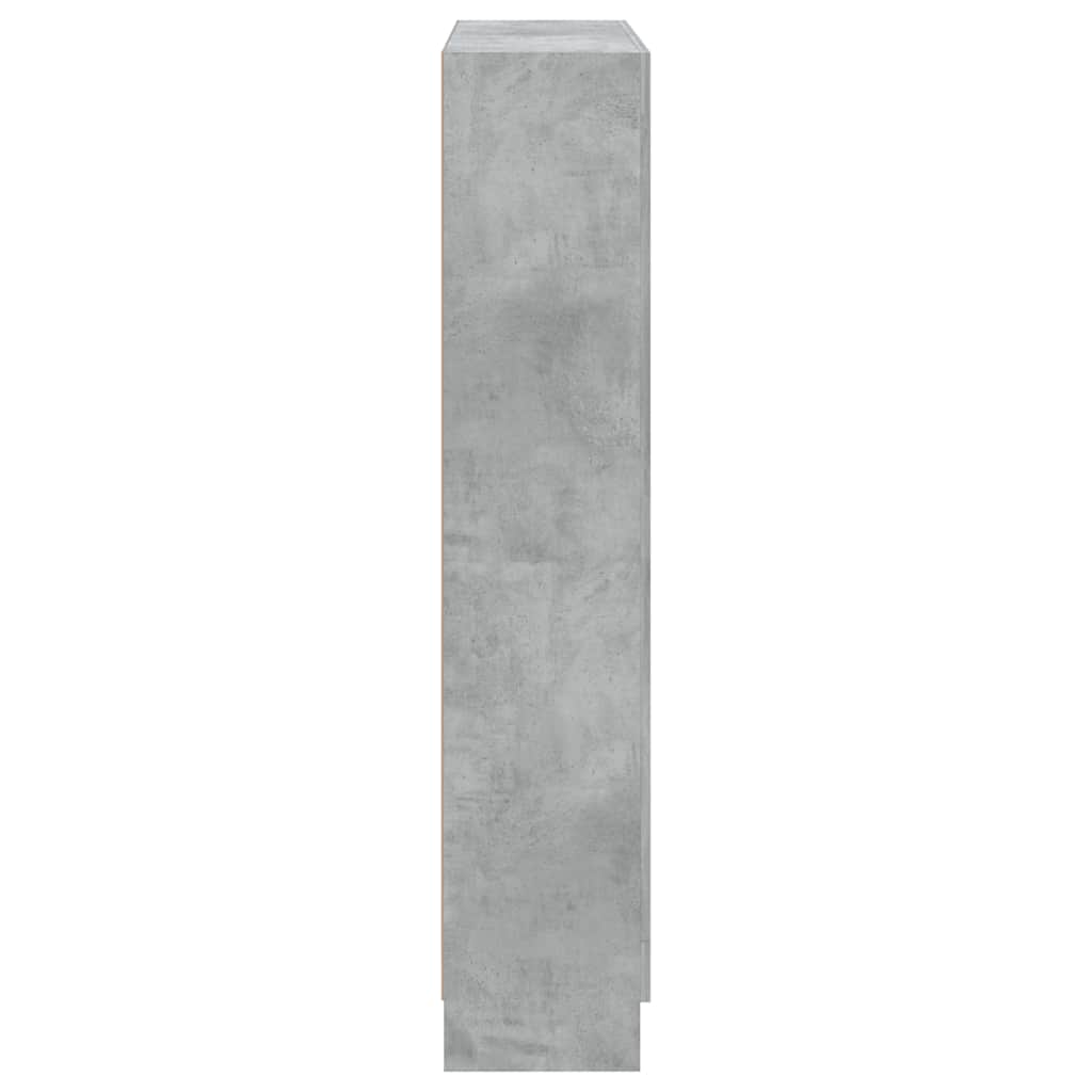 Bokhylle betonggrå 82,5x30,5x150 cm konstruert tre