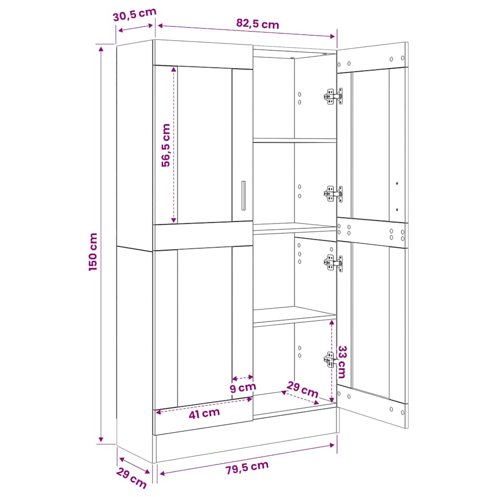 Bokhylle høyglans hvit 82,5x30,5x150 cm konstruert tre