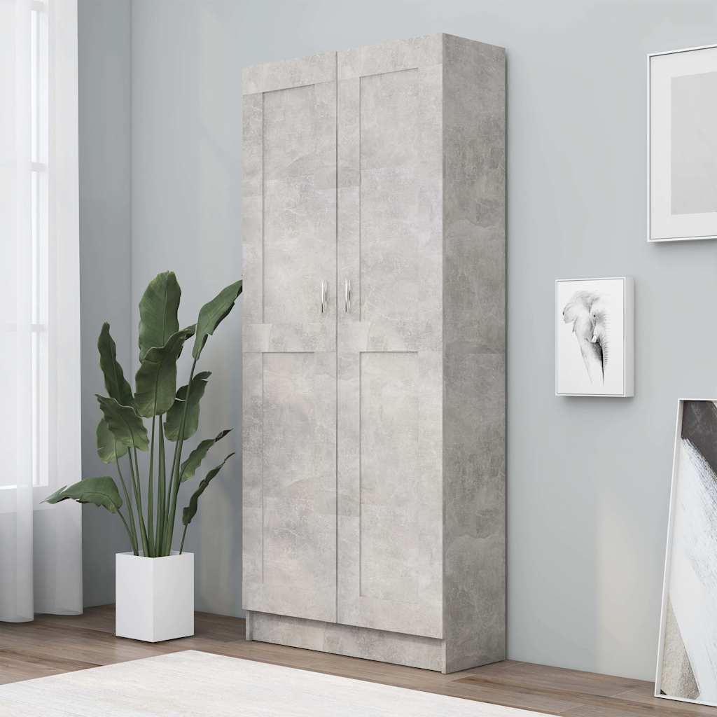 Bokhylle betonggrå 82,5x30,5x185,5 cm konstruert tre vidaXL