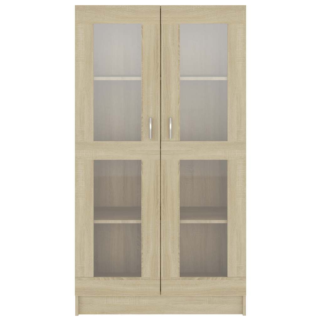 Vitrine sonoma eik 82,5x30,5x150 cm konstruert tre